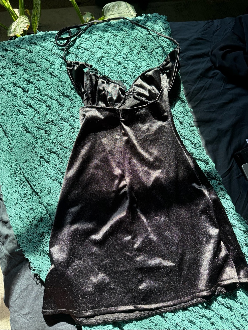 Satin Black Slip Dress